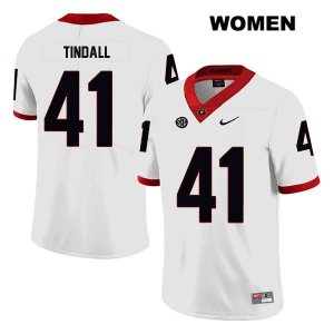 Women's Georgia Bulldogs NCAA #41 Channing Tindall Nike Stitched White Legend Authentic College Football Jersey KFS4554US